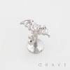 BAT WINGS SMALL DANGLING CHARM 316L SURGICAL STEEL THREADLESS PUSH-PIN LABRET SET